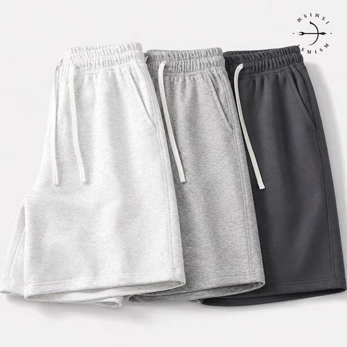 以太假说严选短裤休闲运动风纯色短裤男夏季宽松抽绳