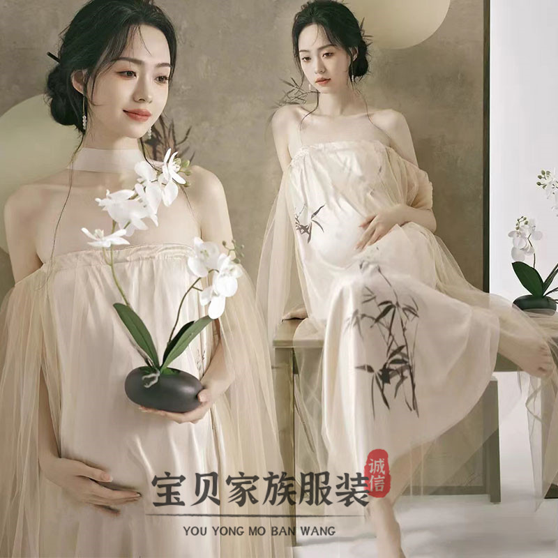 孕妇新款优雅气质写真照拍摄衣服