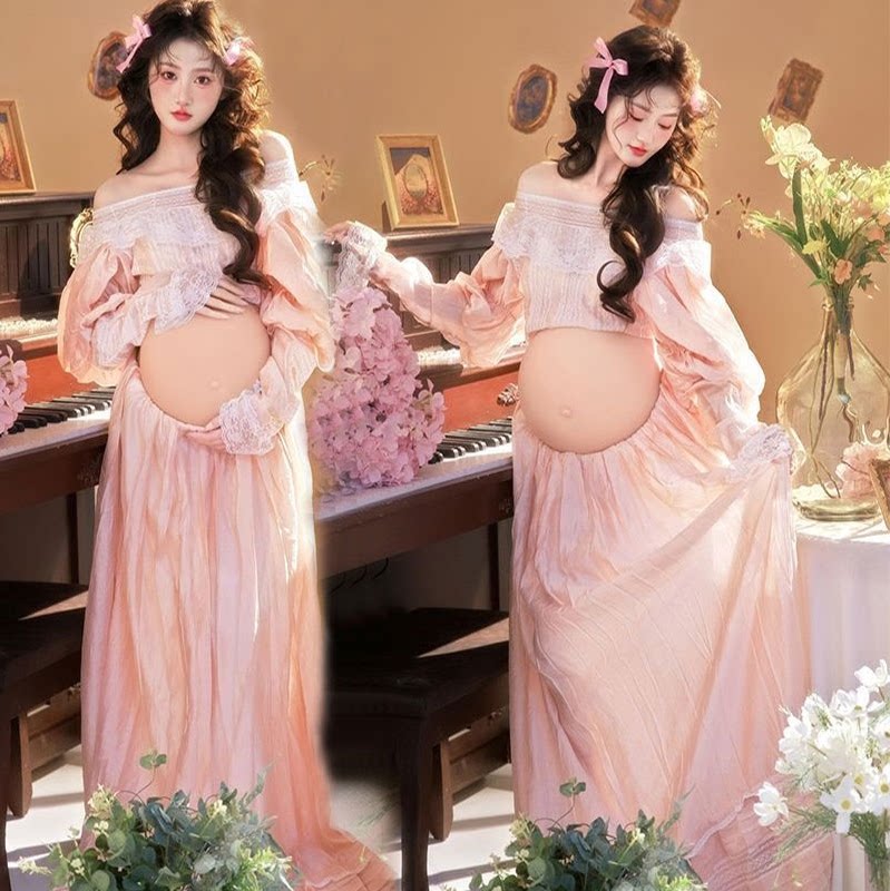 法式复古油画孕妇影楼写真服