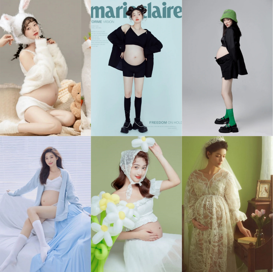 影楼孕妇摄影服装孕妇照服装性感可爱妈咪在家拍照片艺术写真服装