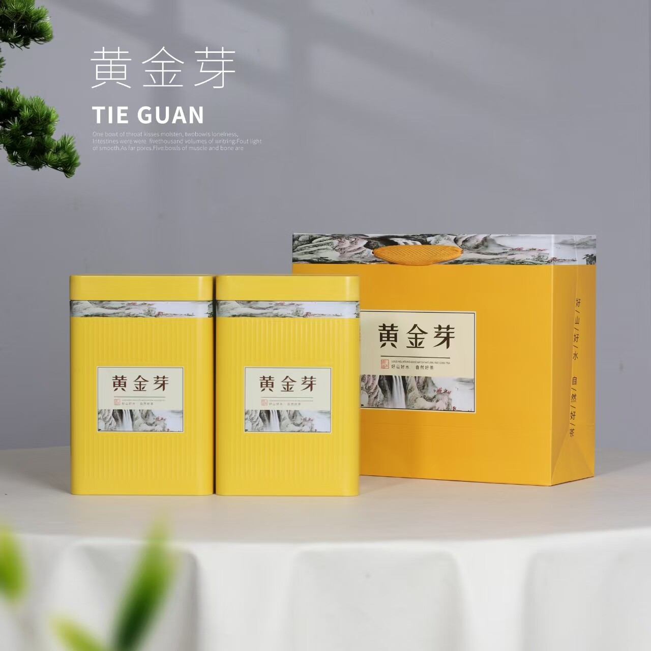 新款500g通用黄金芽铁罐包装盒2罐一斤茶叶罐铁盒空罐铁罐子包邮