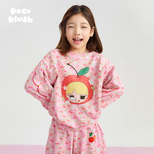 【樱桃花海】印花卫衣运动裤套装