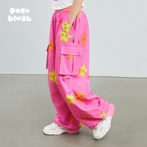 星星猫口袋工装裤星星塔口袋工装