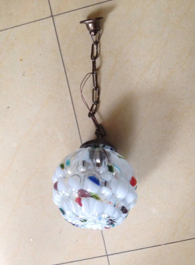 老上海怀旧复古小吊灯 球形彩色玻璃老吊灯 040237