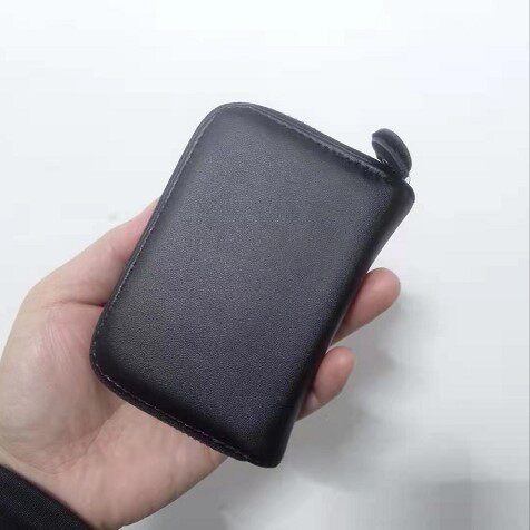 卡包清仓处理三围拉链真皮卡包头层牛皮安全银行卡片皮包有型黑色