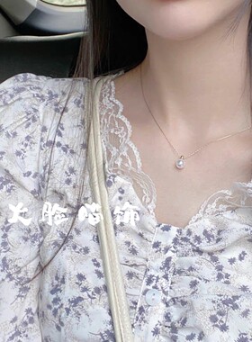 十三行韩国老板娘同款钛钢珍珠项链女款2026新款清新高级感锁骨链