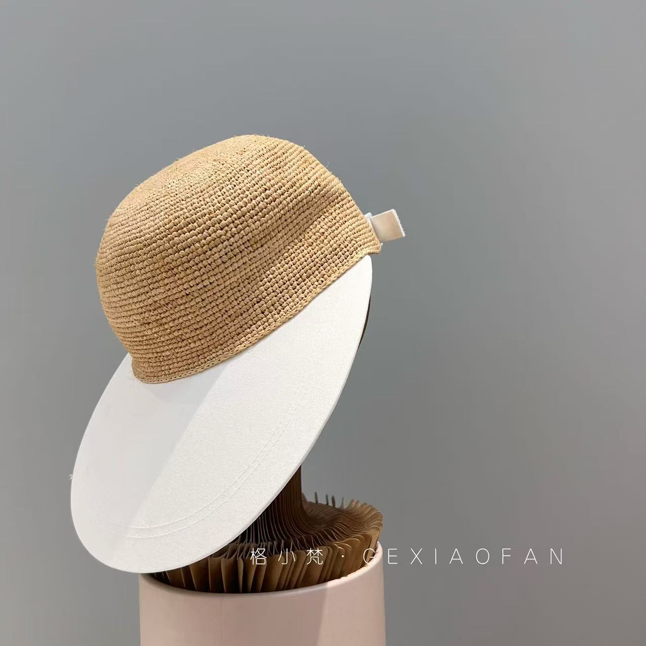 格小梵·正品董洁同款拉菲草鸭舌帽女夏百搭大檐防晒遮阳大头围