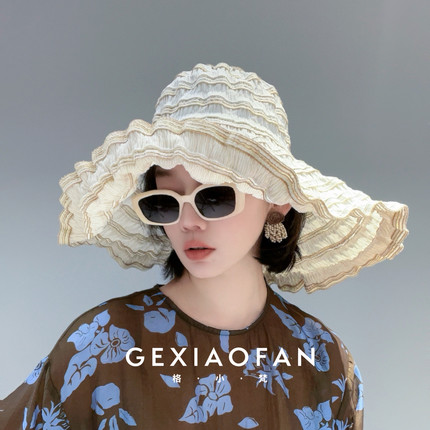 【格小梵】正品“泡泡纱”东大门遮阳大帽檐度假出游轻薄渔夫帽女