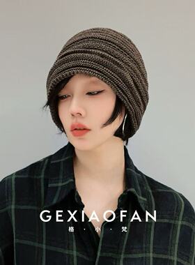 格小梵·正品春夏新款女个性时尚休闲和纸纹理可卷边堆堆帽