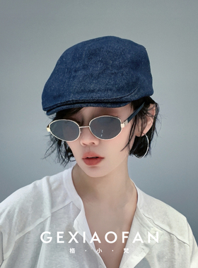格小梵·正品美式经典牛仔前进帽女深色做旧贝雷帽复古鸭舌帽