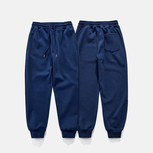 欧货全棉加绒卫裤 470g重磅复古美式 加厚运动裤 冬季 男灰色 束脚卫裤