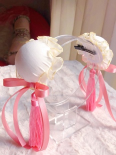 新中式丸子头发包粉色熊猫春丽kc对夹汉服古风过年发夹洛丽塔头饰