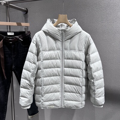 男士连帽轻薄款羽绒服2025冬季新款青年流行短款90鸭绒外套男