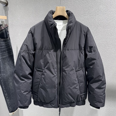 男士立领羽绒服2025冬季新款青年流行韩版修身短款保暖白鸭绒外套