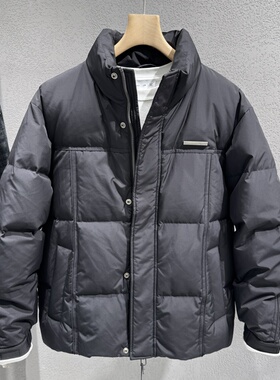男士立领羽绒服2025冬季新款青年流行韩版修身短款保暖90鸭绒外套