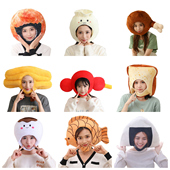 中式 食物头套 油条汤圆烧麦包饺子月饼青团帽子粽子鸭蛋荷包蛋饭