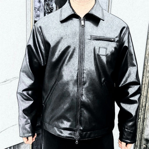 美潮原创百搭WIP SS25 Detroit Jacket方形logo拉链夹克pu皮外套