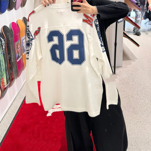 25FW Mascot L/S Football Top66号logo虎头印花长袖T恤足球衣