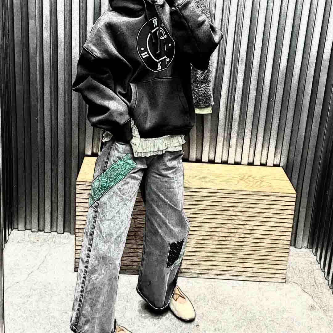 美潮原创DENIM联名款SS25 TEARS GRAPHIC HOODIE胸前印花卫衣帽衫