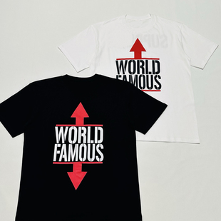 Famous 美潮SS26 World T恤 男女同款 剪头字母短袖 WEEK1 Tee经典