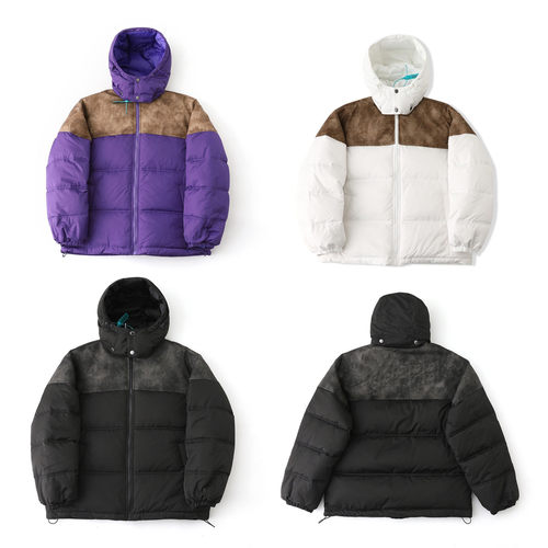 FW25 Leather Yoke Puffer Jacket 皮革拼接羽绒面包服夹克外套