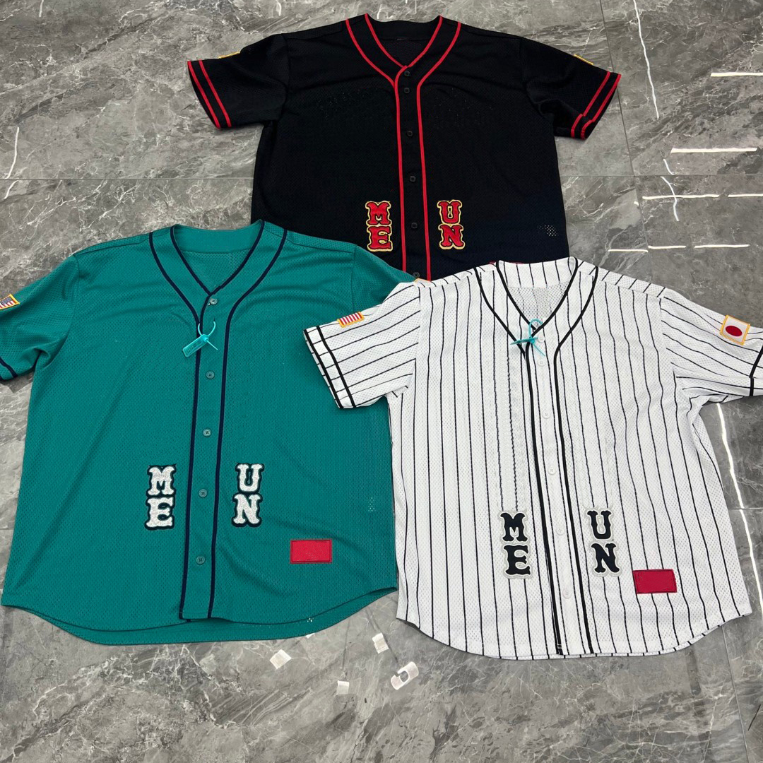 联名款SS25 WEEK12 Baseball Jersey标签logo网眼舒适短袖棒球衫