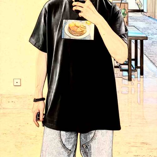 美潮SS25 WEEK1 Pancakes Tee 煎饼图案印花圆领短袖T恤 男女同款