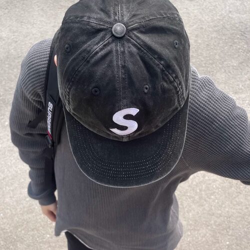 Pigment Coated S Logo 6-Panel大S刺绣25SS水洗做旧鸭舌帽棒球帽