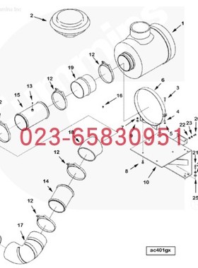 适配Cummins康明斯柴油机AF899M空气滤清器 发动机用空滤芯压路机