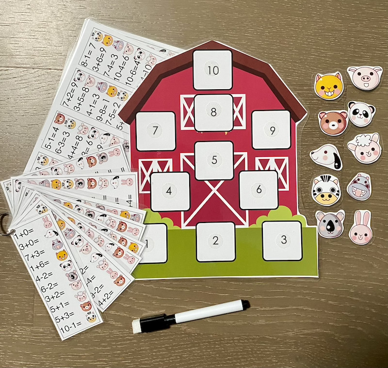 幼儿园学前班数学幼儿启蒙算数10十以内加减法神器大班口算题卡片