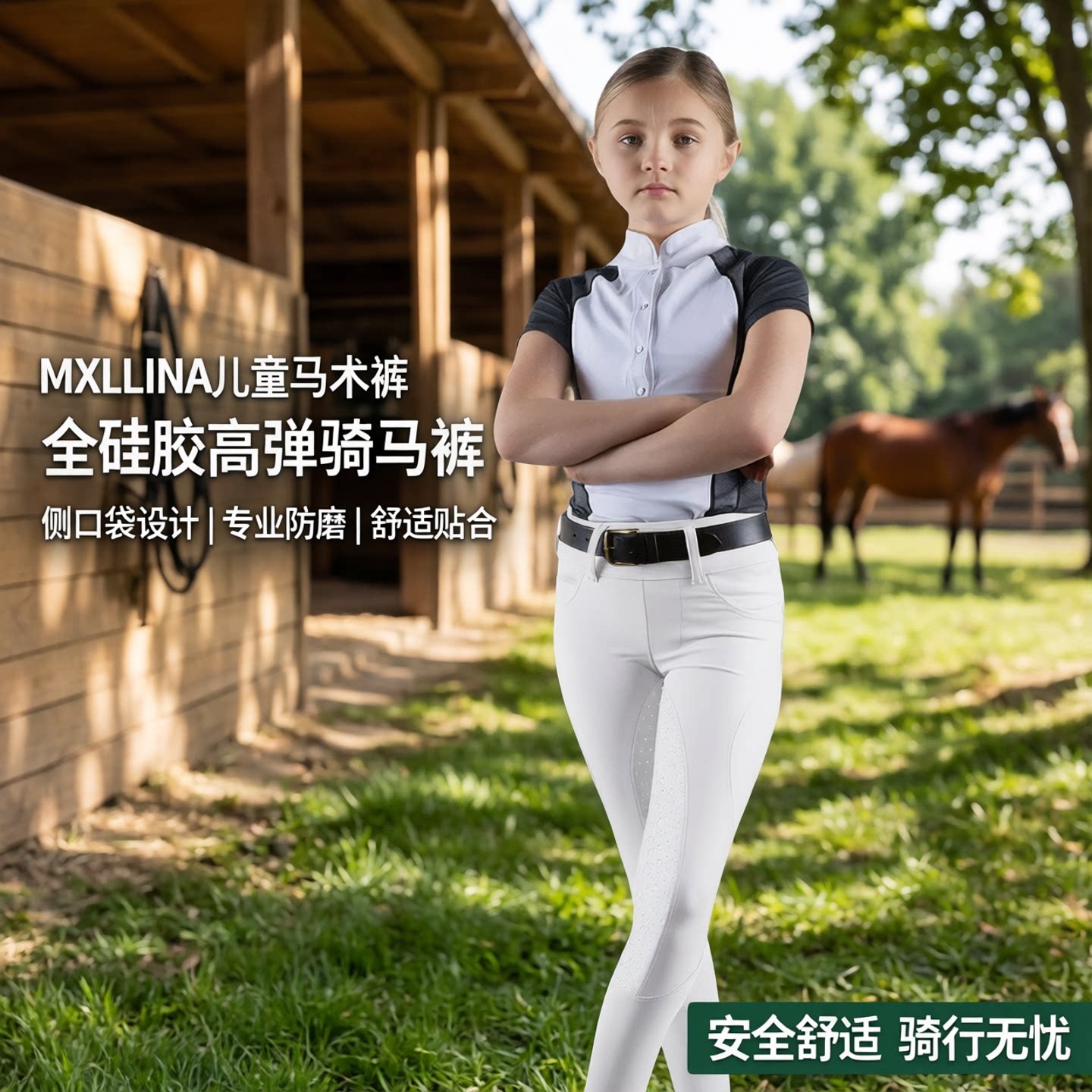 儿童全硅胶马术裤高弹
