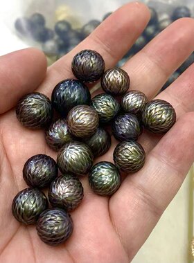 大溪地精品龙鳞珍珠裸珠可选。优等品，10-16mm区间