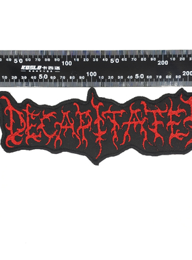 Decapitated 波兰死亡金属乐队 异形Logo大长标 红色字母刺绣布标
