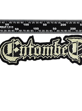 Entombed 瑞典死亡金属乐队异形Logo大背标 白色字母刺绣装饰布标