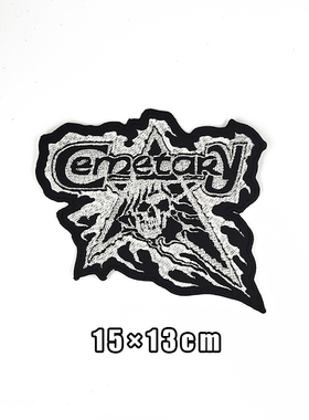 Cemetary瑞典老牌死亡金属乐队异形Logo布标字母骷髅刺绣装饰布贴