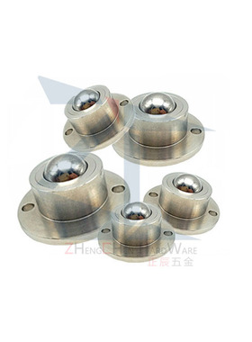 QDA21法兰安装型钢珠滚轮BCHF27/30/39/48万向球滚动滚珠牛眼轴承