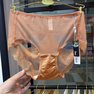 简丝蕾女士内裤蕾丝轻薄网纱蚕丝抗菌裆舒适透气性感纯欲风三角裤