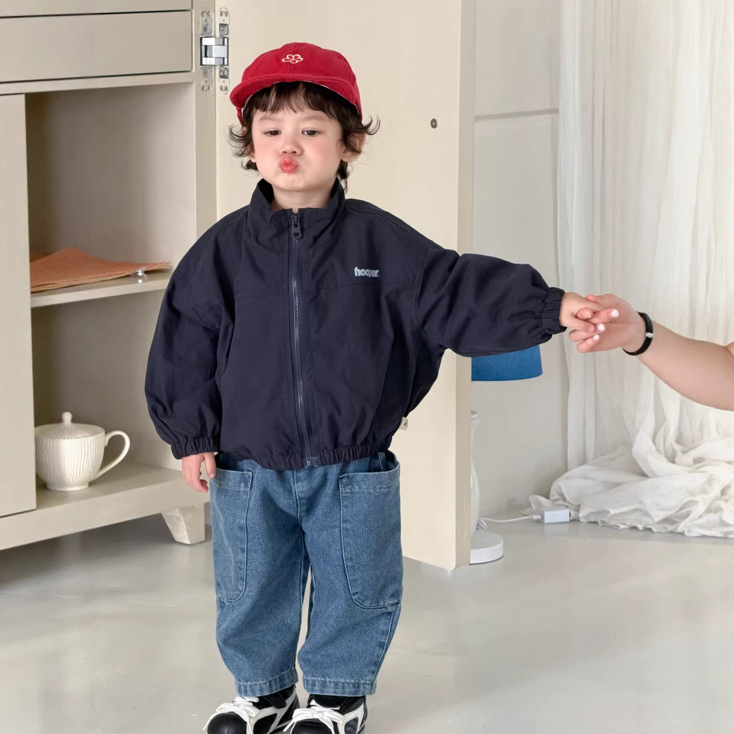 男宝宝春装外套2026新款帅气时髦小立领上衣春款休闲风长袖开衫潮