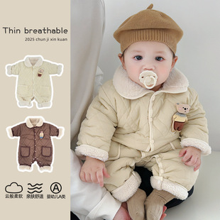 【加绒加厚】婴幼儿连体衣外出服爬服男女宝宝冬装哈衣冬季保暖