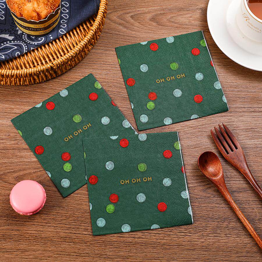 高端外贸出口货圣诞纸巾餐巾纸