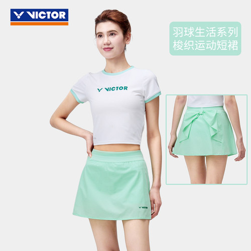 威克多victor胜利羽毛球服女款梭织运动短裙透气速干K66305