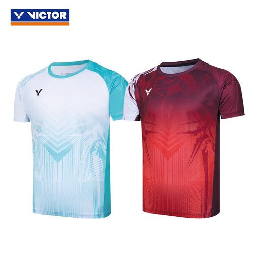 VICTOR威克多羽毛球服胜利男女款运动透气针织短袖55060TD速干