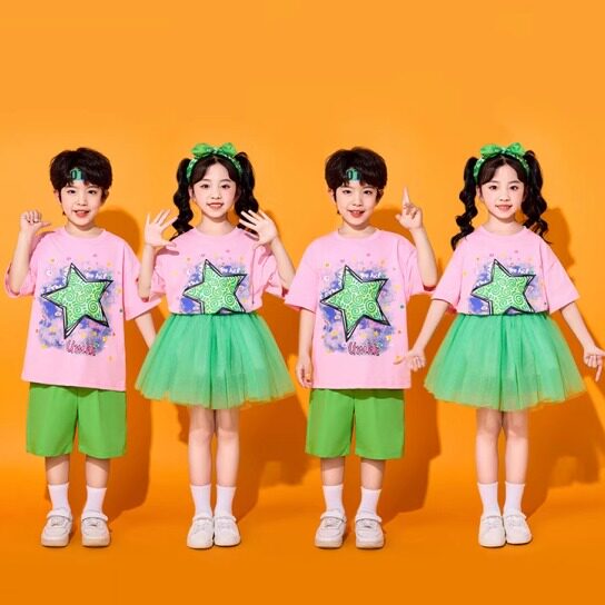 汽车摇摆舞蹈服装青苹果乐园小学生儿童串烧演出服答对了少年乘风