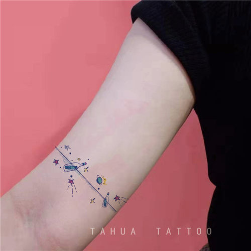 她画鲸鱼手环臂环防水女贴纸手臂