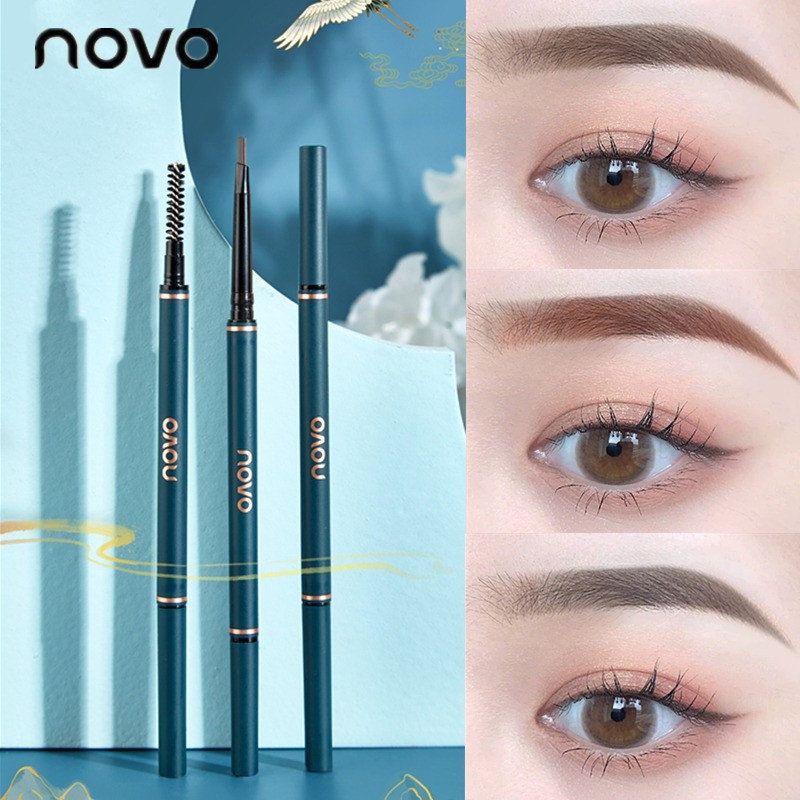 novo眉黛极细三角眉笔自动旋转一笔成型不易结块初学者自然野生眉