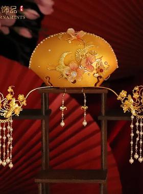 汉服国风宋制发冠宋代婚礼饰品3D打印冠中式新娘结婚头饰原创饰品