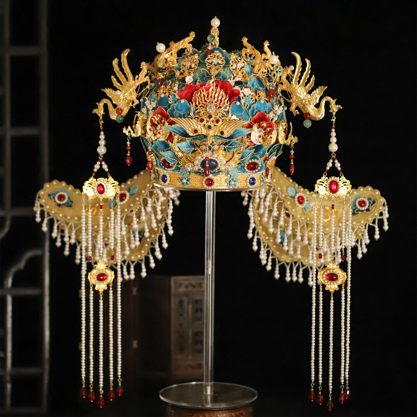 原创手工新娘凤冠尹霞饰品