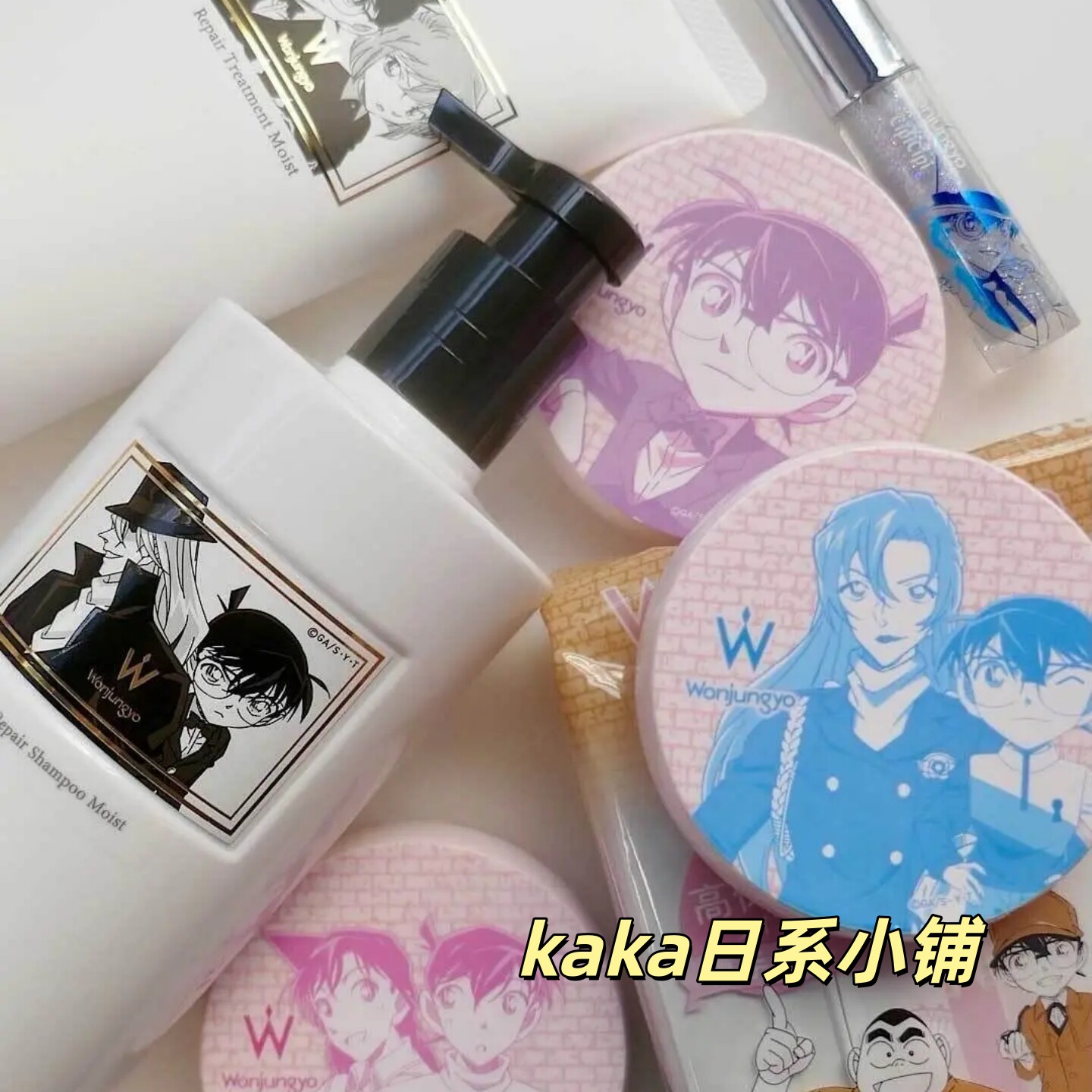 日本限定名侦探柯南！Wonjungyo蜜粉粉饼/洗发水护发/珠光笔/面膜