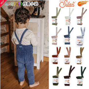 新款瑞典Silly Silas婴幼儿童宝宝举重裤针织背带裤踩脚裤加厚款