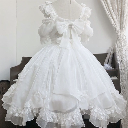 Aria原创设计纯色天鹅之死JSK连衣裙FS大全套洛丽塔洋装裙